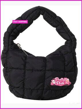 Mini Puffy Quilted Handbag Soft Puffer Tote Cute Wrist Bubble Bag Lightweight